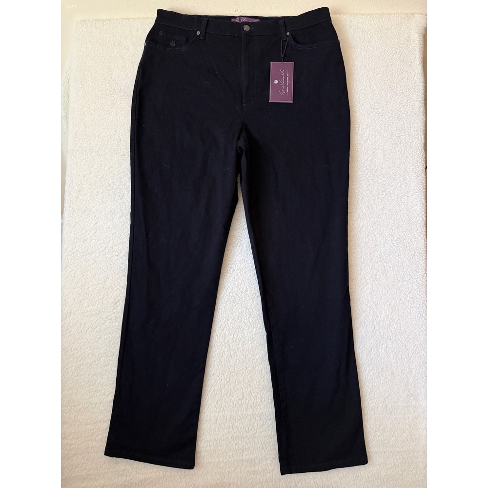 Gloria Vanderbilt Amanda Jeans Womens 18 Tall Black High Rise Tapered Stretch
